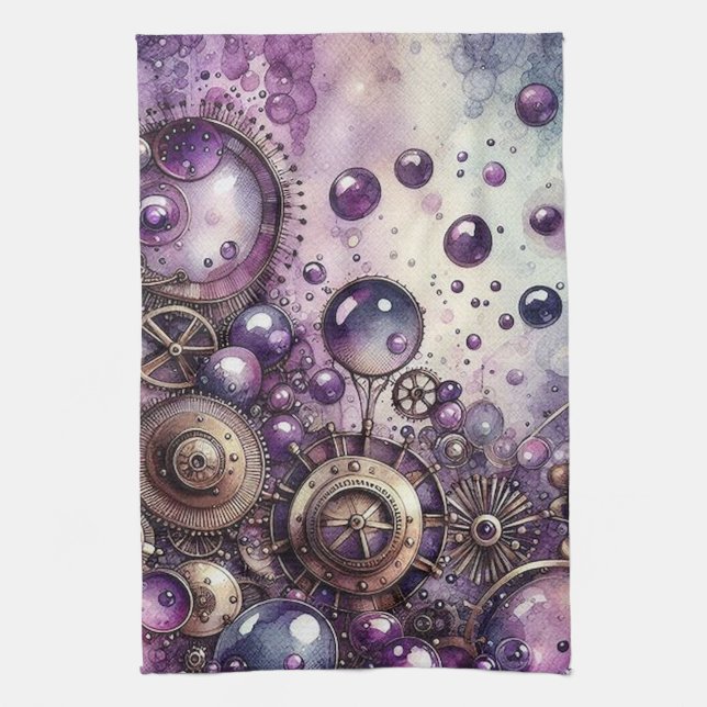 Steampunk Bubbles Kitchen Toalla (Vertical)