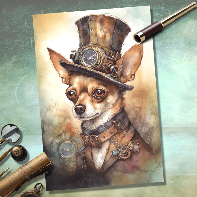 Steampunk Chihuahua 2 Papel de desconfianza (Subido por el creador)