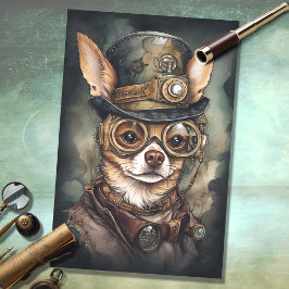 Steampunk Chihuahua 3 Papel de desconfianza