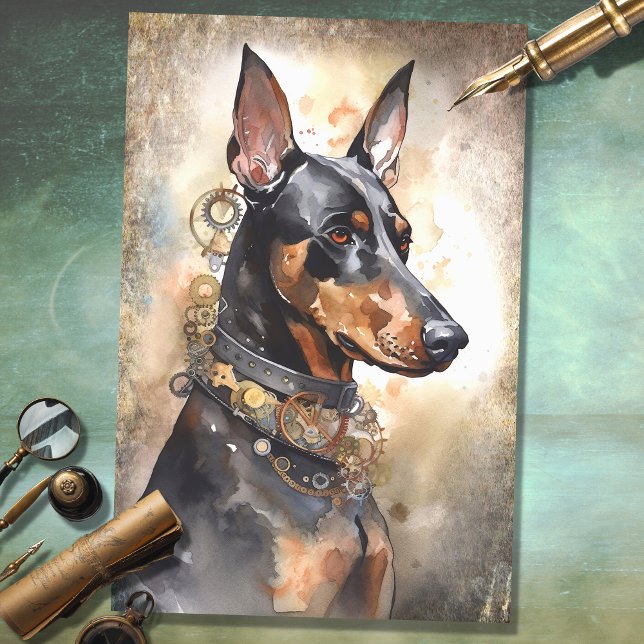 Steampunk Doberman 1 Papel de desconfianza (Subido por el creador)