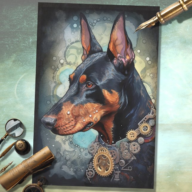 Steampunk Doberman 4 Papel de desecho (Subido por el creador)