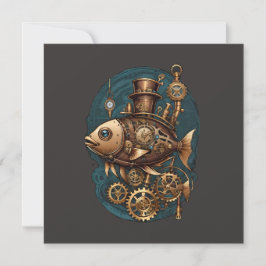 Steampunk Fish Vintage Retro Style