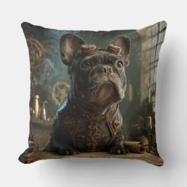 Steampunk Frenchie (Edición 1) - Cojín Decorativo