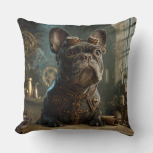 Steampunk Frenchie (Edición 1) - Cojín Decorativo