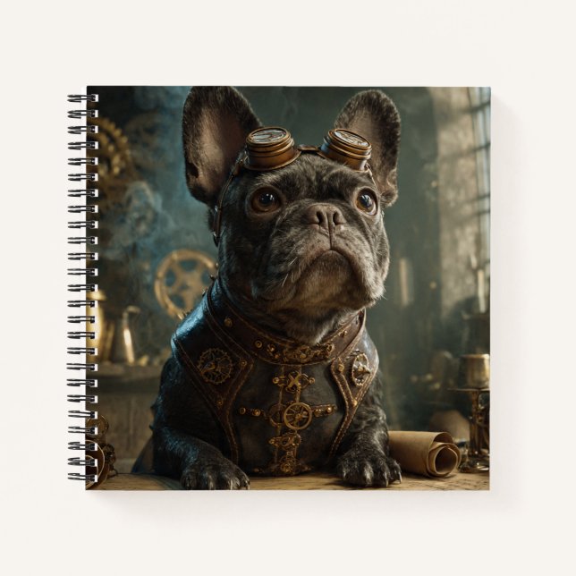 Steampunk Frenchie (Edición 1) - Cuaderno en espir (Anverso)
