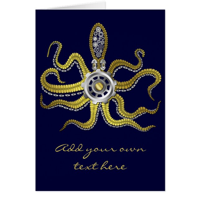 Steampunk Gears Octopus Kraken (Frente)