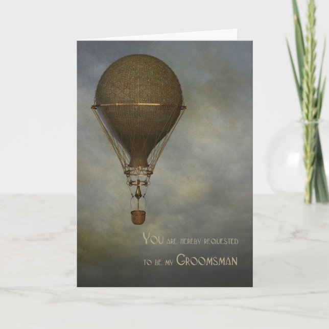 Steampunk, globo de aire caliente, invitación de G (Anverso)