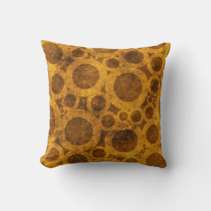 Steampunk Grunge Brown y Gold Cojín decorativo