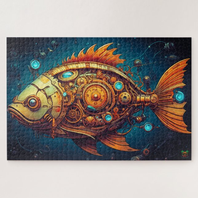 🐙 Steampunk Mechank Pish Puzzle 🐟 (Horizontal)