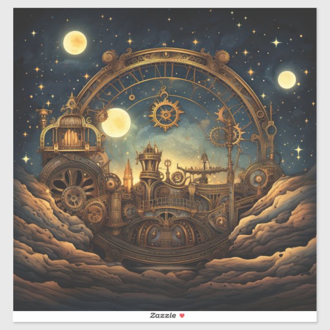 Steampunk Pegatina de vinilo celeste (Hoja)