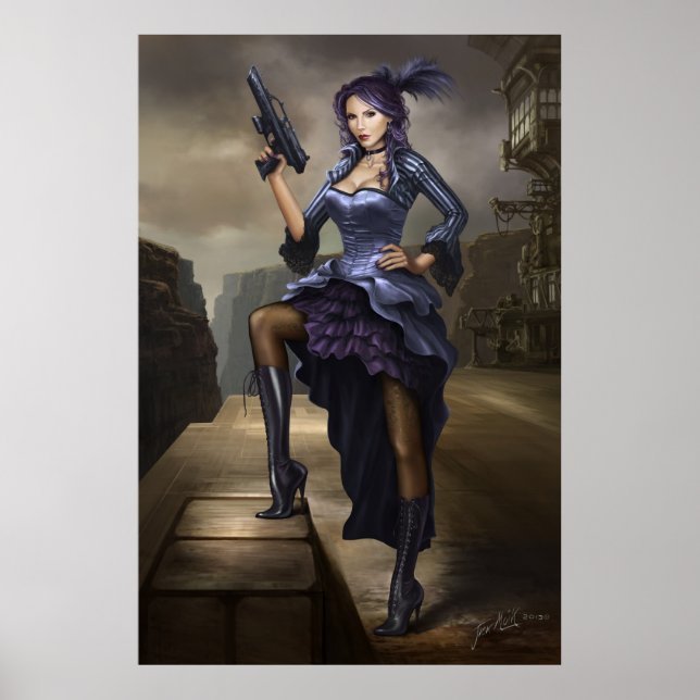 Steampunk Pirate lady póster (Frente)