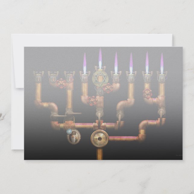 Steampunk - Plumbing - Iluminación de la Menorah (Anverso)
