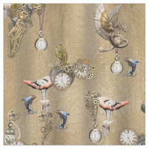 Steampunk sobre tela de cuero de Tan dorado