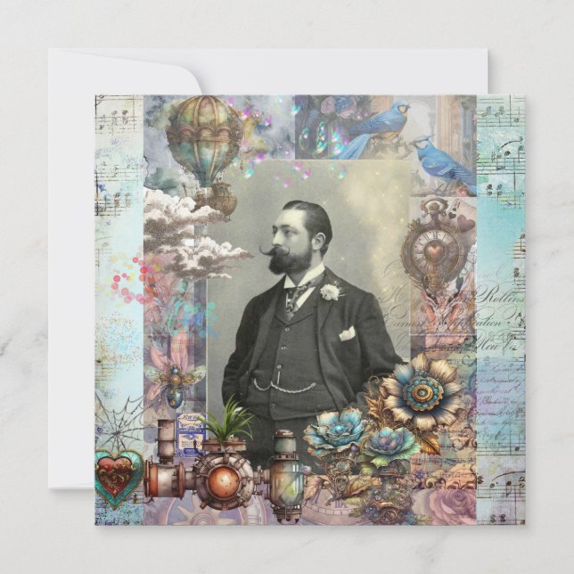 Steampunk Victorian Man y su sueño Gracias (Anverso)