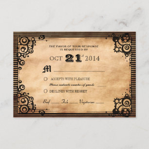 Steampunk Vintage Look Personalizado RSVP