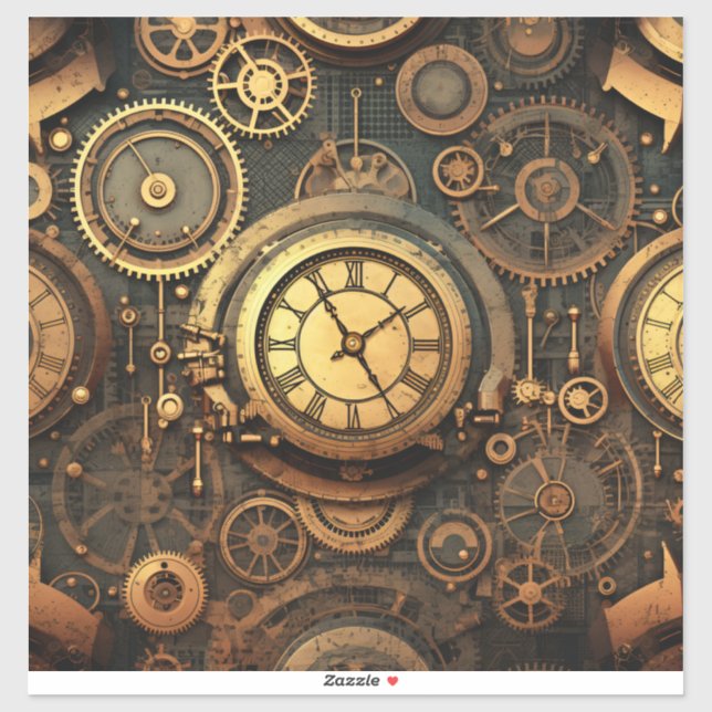 Steampunk Vinyl Pegatina (Hoja)
