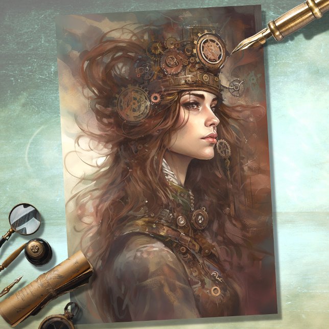 Steampunk Woman 1 Papel de desconfianza (Subido por el creador)