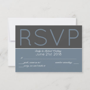 Steel Blue RSVP Modern con selecciones de menú