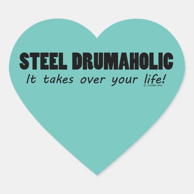 Steel Drumaholic Life Heart Pegatina (Anverso)