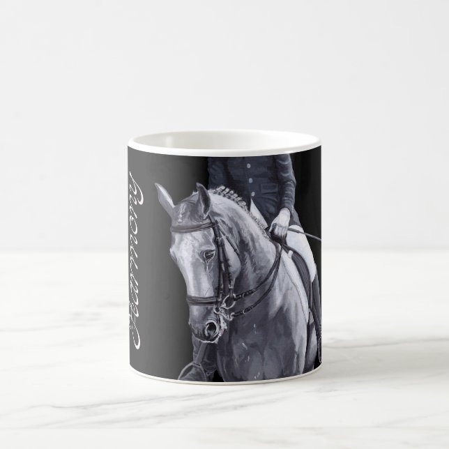 Stein negro y blanco de la taza del caballo del (Centro)