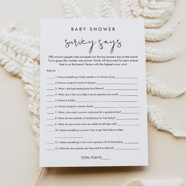 STELLA Baby Shower Survey dice tarjeta de juego (Subido por el creador)