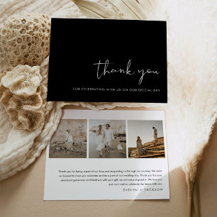 STELLA Boda de fotografía moderna Gracias Tarjeta