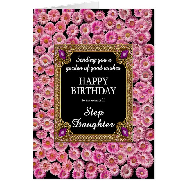 Step Daughter Birthday Pink Daisies (Frente)