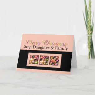 Step Hija y familia Tarjeta navideña de Feliz