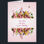 Step Sister Birthday Hermoso Bouquet<br><div class="desc">Una hermosa tarjeta de cumpleaños para una hermanastra. Un ramo se divide por palabras de amor que desean un feliz cumpleaños. Todo en un delicado fondo rosa. Una magnífica carta de cumpleaños tradicional que dará verdadera alegría.</div>