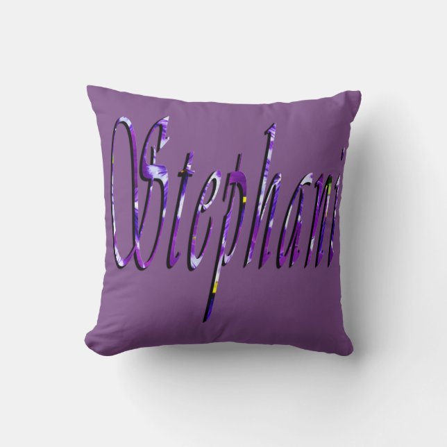 Stephanie, logotipo de nombre, cojín de hilado púr (Anverso)