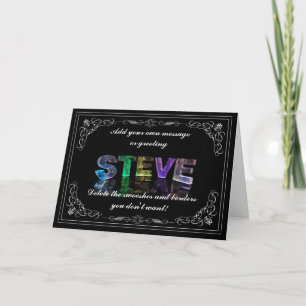 Steve - Nombre en la tarjeta de saludo de Luces (F