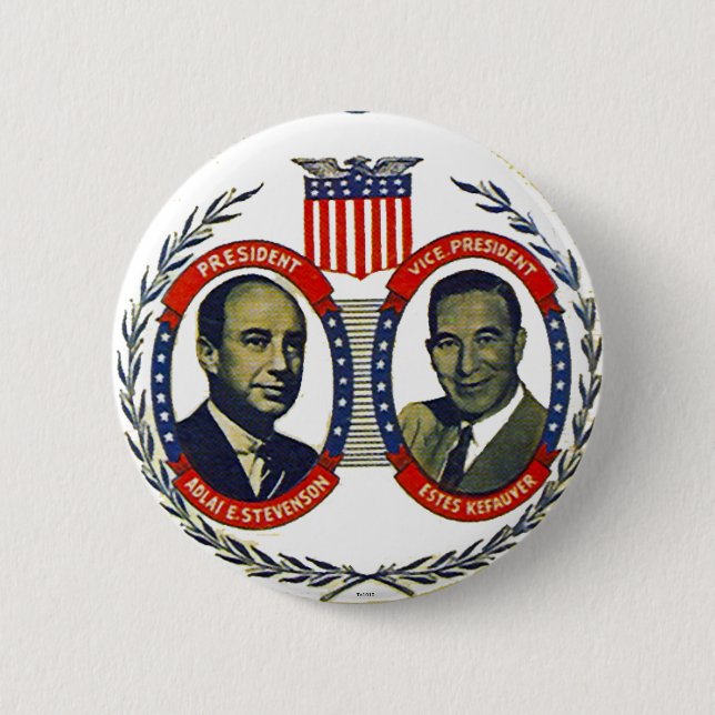 Stevenson, jugate de Kefauver - botón (Anverso)