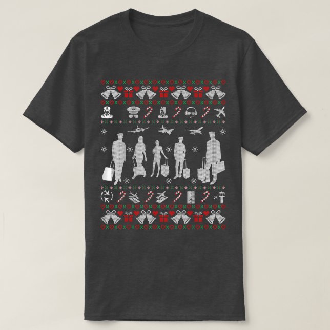 Stewardess Flight Attendant Ugly Christmas Sweater (Diseño del anverso)