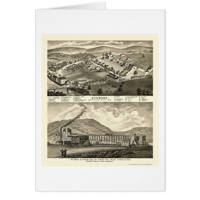 Stewart, mapa panorámico del OH - 1873 (Frente)