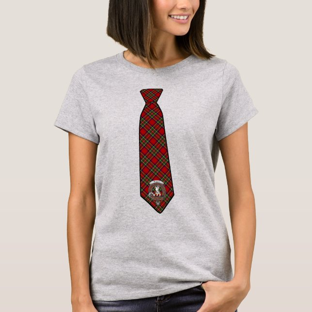 Stewart Tartán Necktie con camiseta de mujer insig (Anverso)