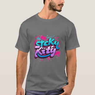 Sticky Kitty: Diseño de camisetas con el logotipo 