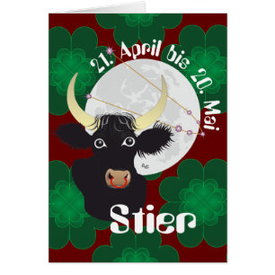 Stier 21. Abril bis 20. Mai Grusskarte