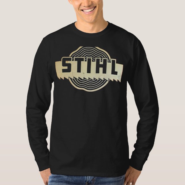 Stihl Chainsaw Mens Neck Top Sports Cotton Round (Anverso)
