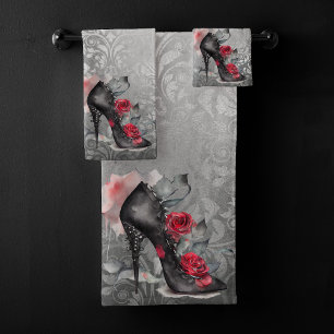 Stiletto Araña Vampy Rojo Alto Talón Grunge