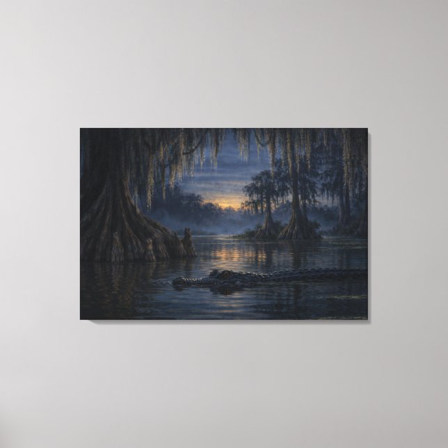 Stillwater Gator | Arte de fauna y flora de Bayou  (Anverso)
