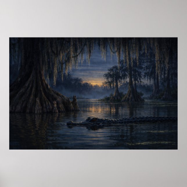 Stillwater Gator | Arte de Vida Silvestre del Bayo (Frente)
