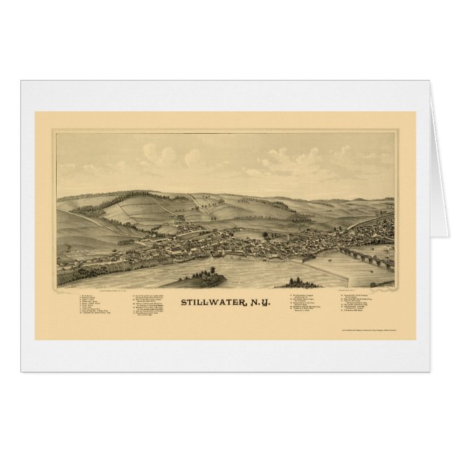 Stillwater, mapa panorámico de NY - 1889 (Anverso (Horizontal))