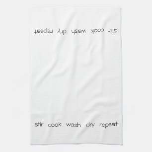 Stir Cook Wash Seco Repetir Tea Kitchen Toalla
