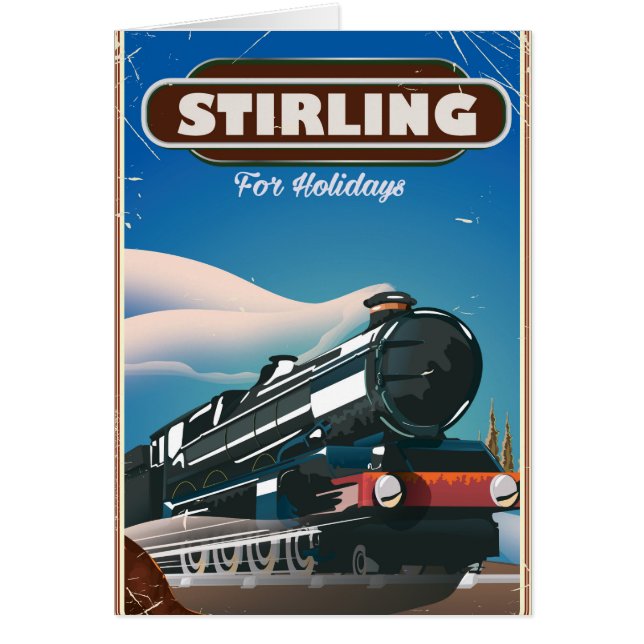 Stirling Scotland vintage train poster. (Frente)