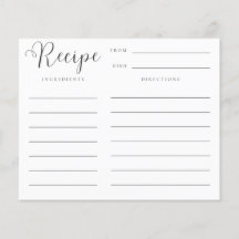 Stock La Tarjeta De Receta De La Cocina Bridal Sho