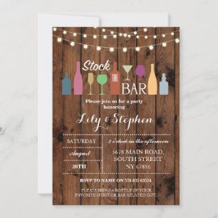 Stock The Bar Rustic Fiesta Invitación