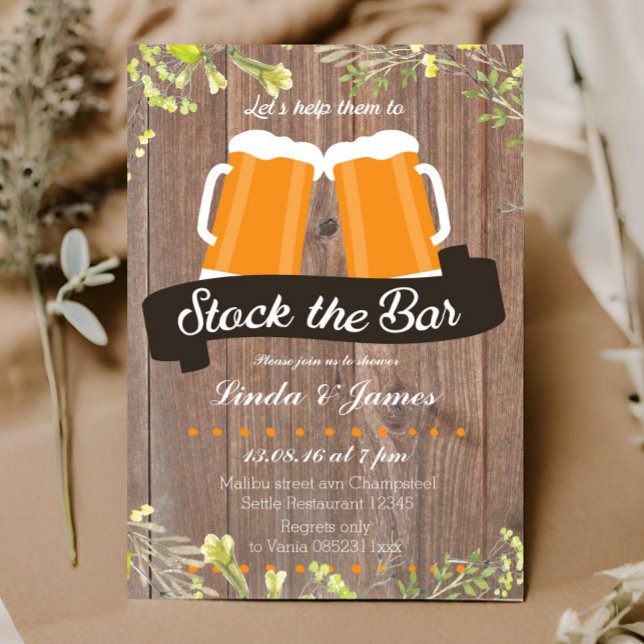 Stock The Bar Wood Invitación (Subido por el creador)