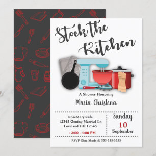 Stock The Kitchen Bridal Shower Invitación