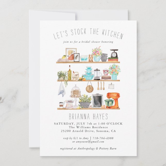 Stock the Kitchen Bridal Shower Invitation (Anverso)