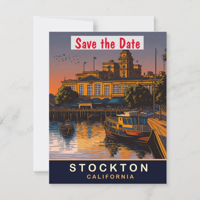 Stockton, California, postal de viaje, (Anverso)